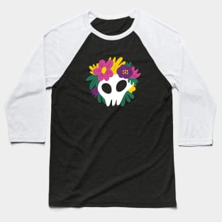 skull with flowers Baseball T-Shirt